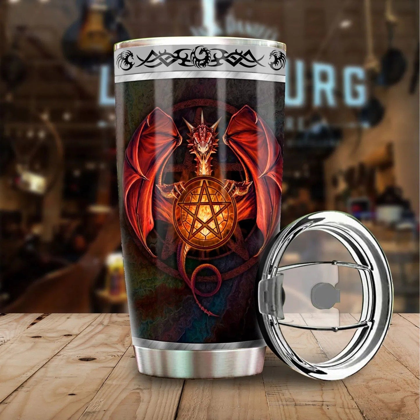 Dragon & Dungeon Tattoo Tumbler 20 Oz Pi020342-Tumbler-NM-Vibe Cosy™