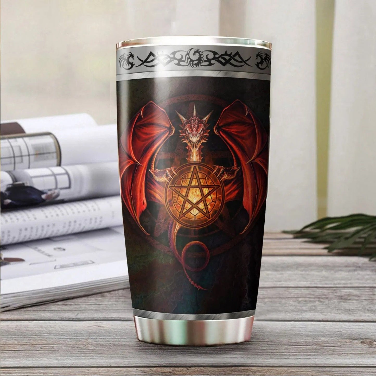 Dragon & Dungeon Tattoo Tumbler 20 Oz Pi020342-Tumbler-NM-Vibe Cosy™