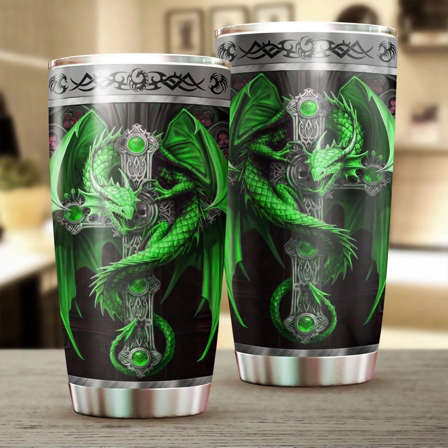 Dragon & Dungeon Tattoo Tumbler 20 Oz Pi020343-Tumbler-NM-Vibe Cosy™