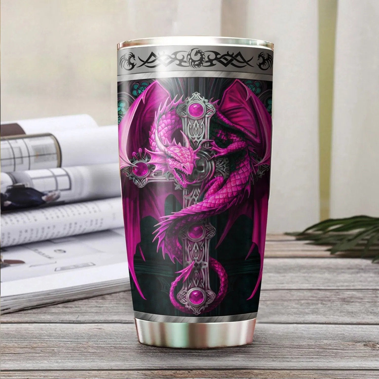 Dragon & Dungeon Tattoo Tumbler 20 Oz Pi020344-Tumbler-NM-Vibe Cosy™