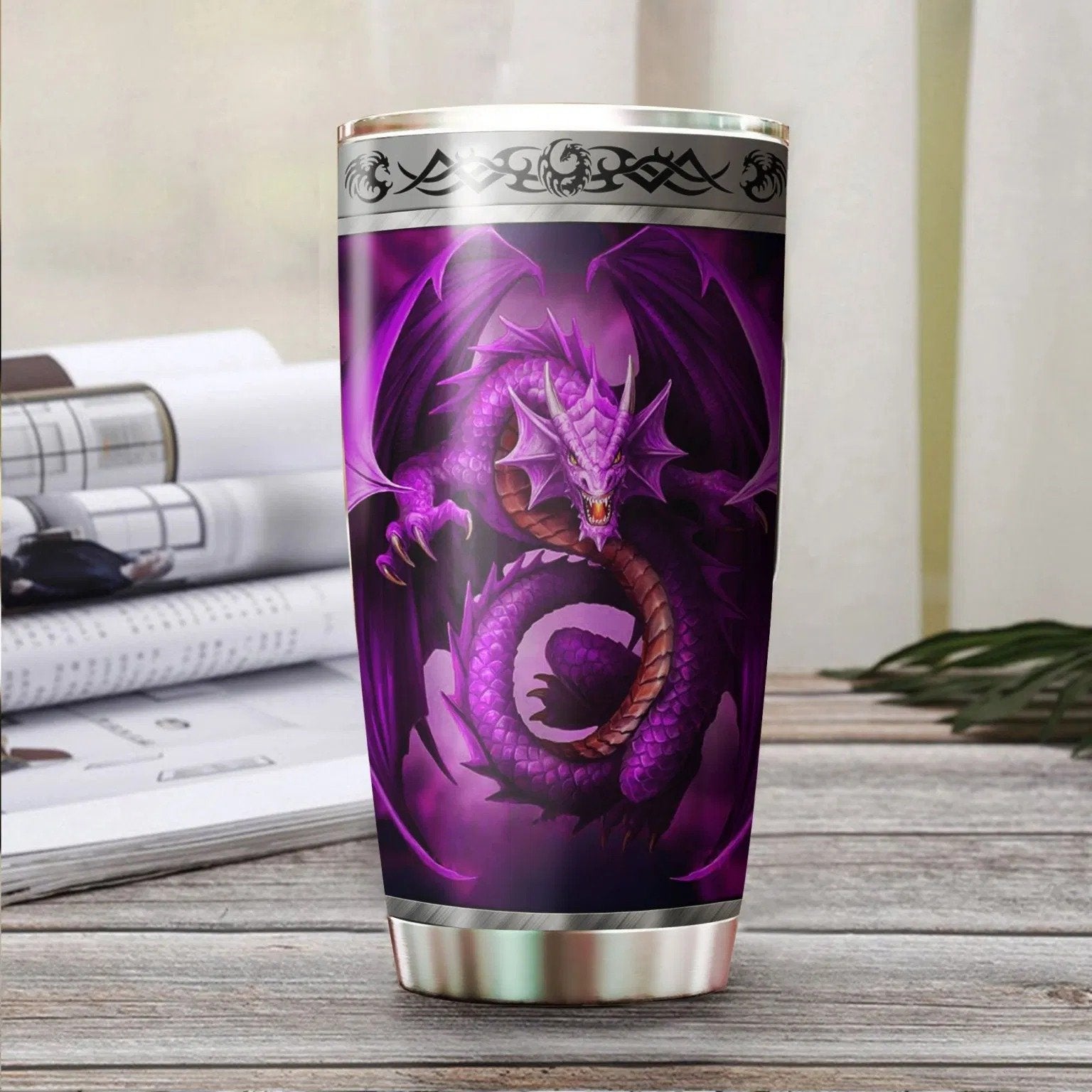 Dragon & Dungeon Tattoo Tumbler 20 Oz Pi020345-Tumbler-NM-Vibe Cosy™