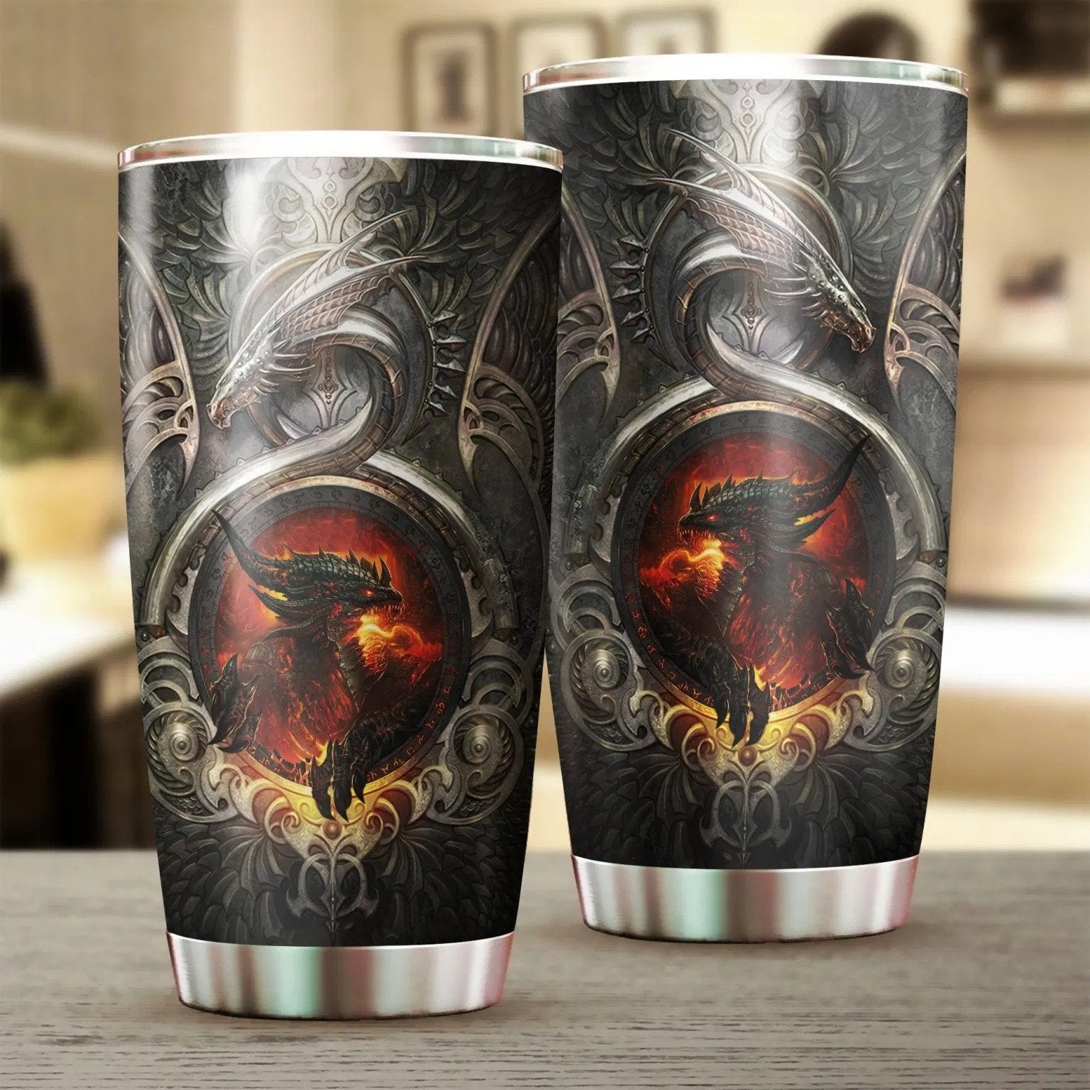 Dragon & Dungeon Tattoo Tumbler 20 Oz Pi020347-Tumbler-NM-Vibe Cosy™