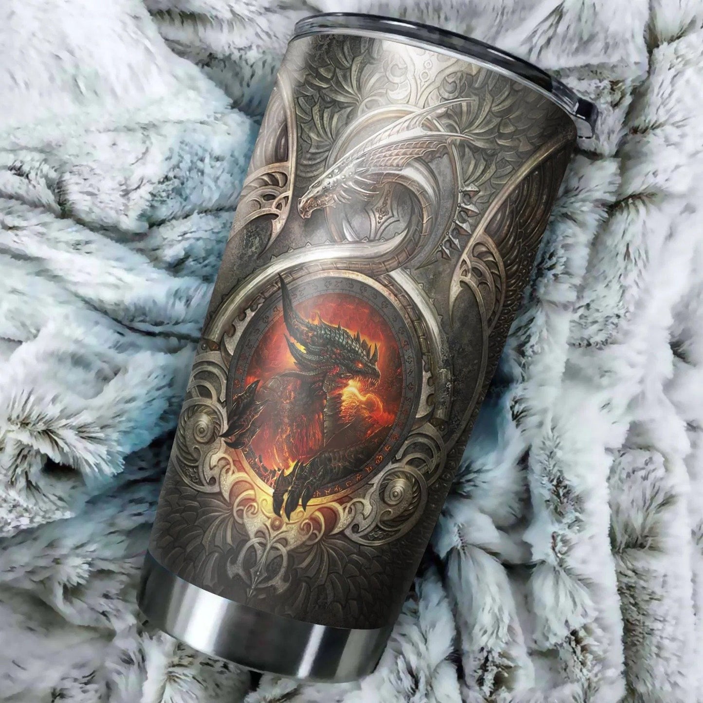 Dragon & Dungeon Tattoo Tumbler 20 Oz Pi020347-Tumbler-NM-Vibe Cosy™