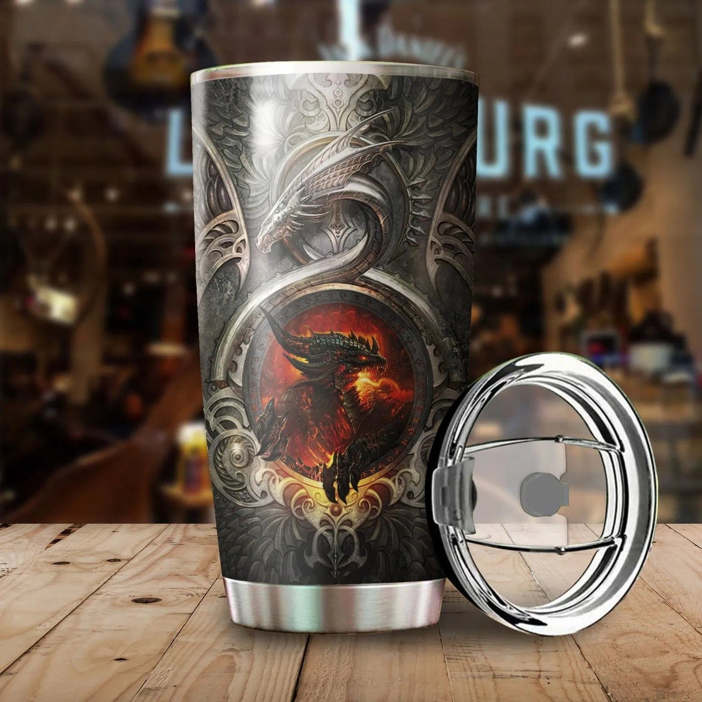 Dragon & Dungeon Tattoo Tumbler 20 Oz Pi020347-Tumbler-NM-Vibe Cosy™