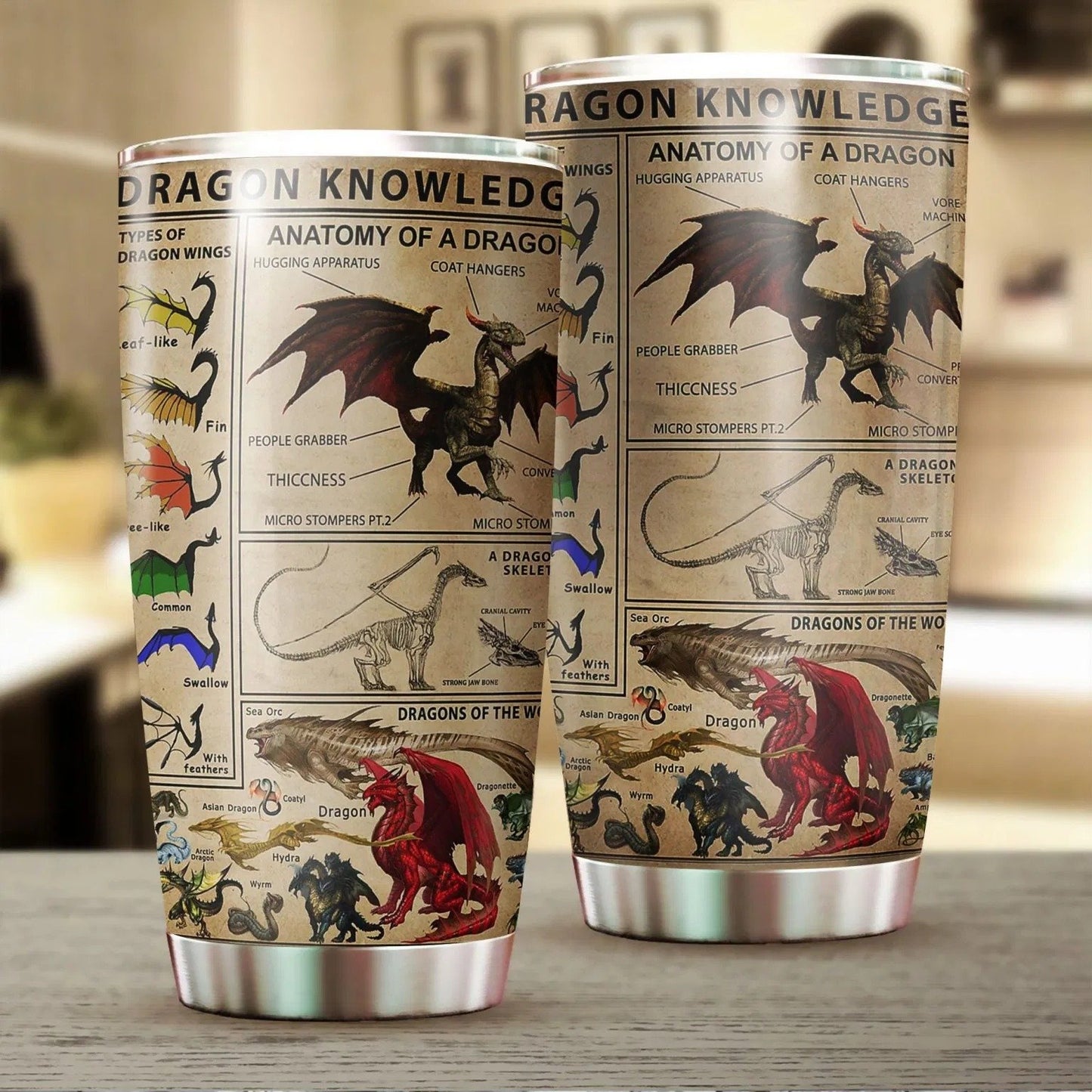 Dragon & Dungeon Tattoo Tumbler 20 Oz Pi020348-Tumbler-NM-Vibe Cosy™