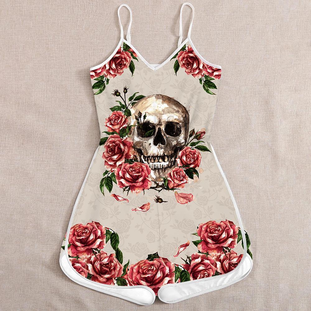 Skull And Rose 3D Romper For Women TN18092001