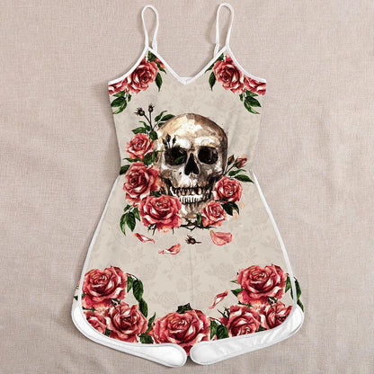 Skull And Rose 3D Romper For Women TN18092001