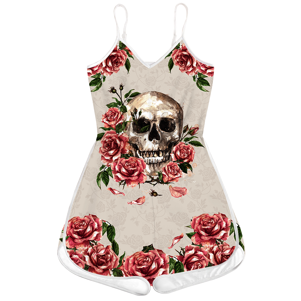 Skull And Rose 3D Romper For Women TN18092001