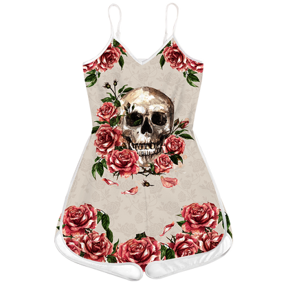 Skull And Rose 3D Romper For Women TN18092001