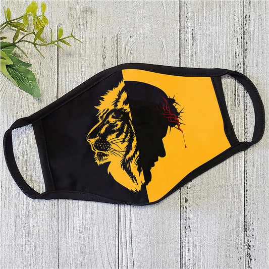 Christian Jesus and Lion Black Yellow Mask TT