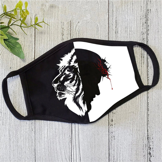 Christian Jesus and Lion Black White Mask TT