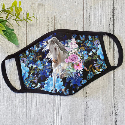 Horse Flower Face Mask DL