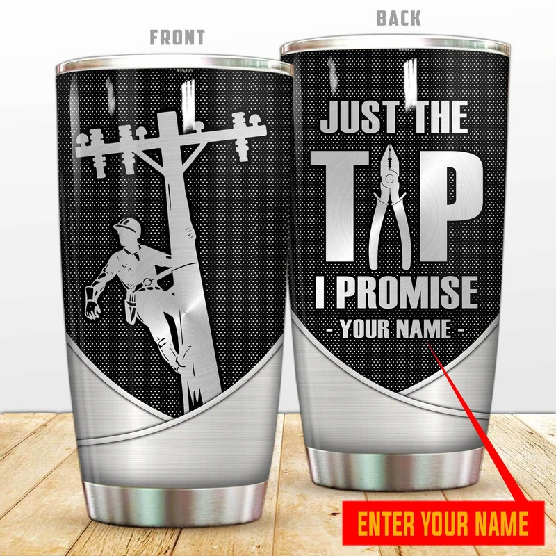 Premium 3D Printed Lineman And Electrician Stainless Tumbler MEI