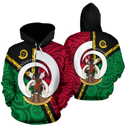 Vanuatu Flag Design All Over Hoodie NVD1198 - Amaze Style™-Apparel