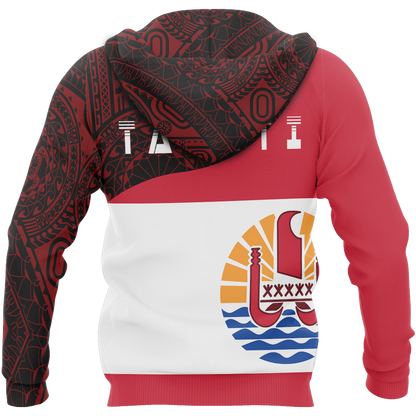 Tahiti Flag Curve Concept Pullover Hoodie NVD1205 - Amaze Style™-Apparel