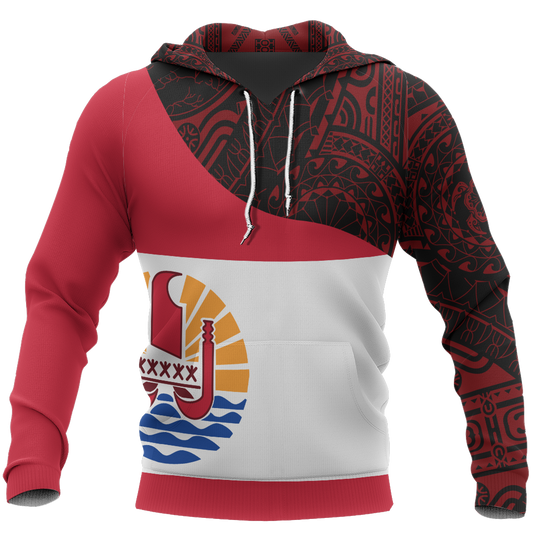 Tahiti Flag Curve Concept Pullover Hoodie NVD1205 - Amaze Style™-Apparel