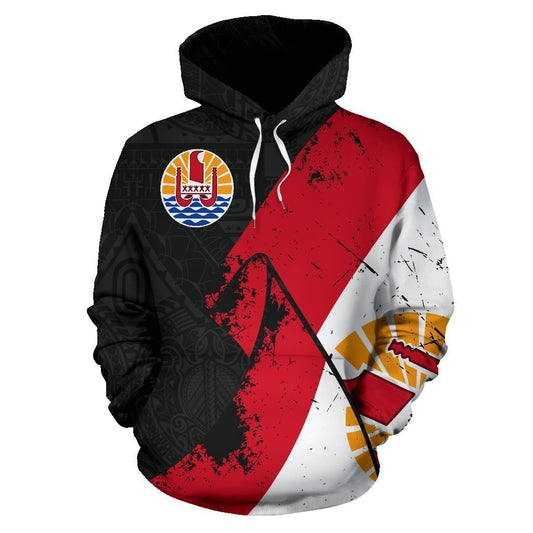 Tahiti Special Grunge Flag Pullover Hoodie NVD1215 - Amaze Style™-Apparel