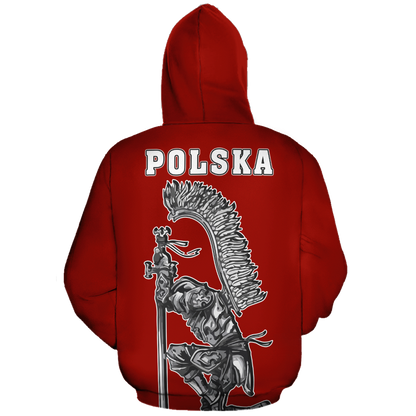 Poland In Me All Over Hoodie Red NVD1238  ! - Amaze Style™-Apparel