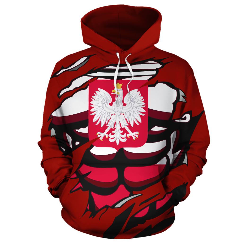 Poland In Me All Over Hoodie Red NVD1238  ! - Amaze Style™-Apparel