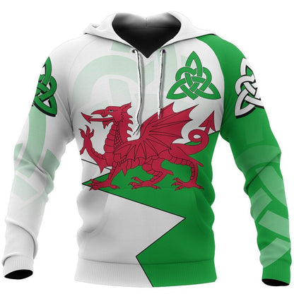 Wales Dragon Celtic Hoodie - Dentil Style NVD1280 - Amaze Style™-Apparel