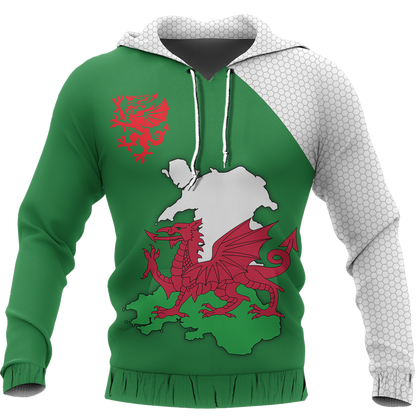 Wales Map Special Pullover Hoodie NVD1282 - Amaze Style™-Apparel
