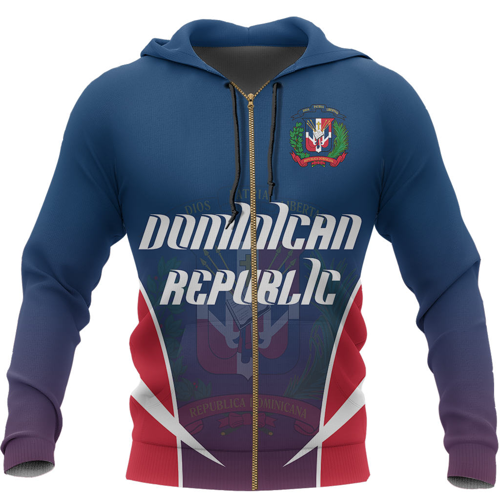 Dominican Republic Active Special Zip Hoodie NVD1296 - Amaze Style™-Apparel