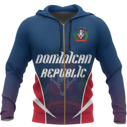 Dominican Republic Active Special Zip Hoodie NVD1296 - Amaze Style™-Apparel