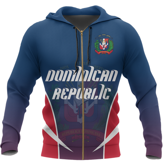 Dominican Republic Active Special Zip Hoodie NVD1296 - Amaze Style™-Apparel
