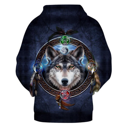 Magic Wolf Native American Pullover Hoodie NVD1301 - Amaze Style™-Apparel