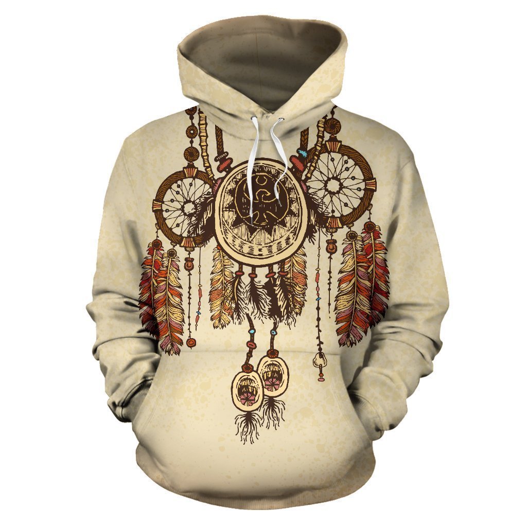 Native American Dreamcatcher Bison Feather All Over Hoodie NVD1308 - Amaze Style™-Apparel