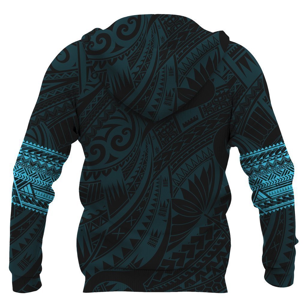 Polynesian Hoodie Tattoo Style Blue NVD1331 - Amaze Style™-Apparel