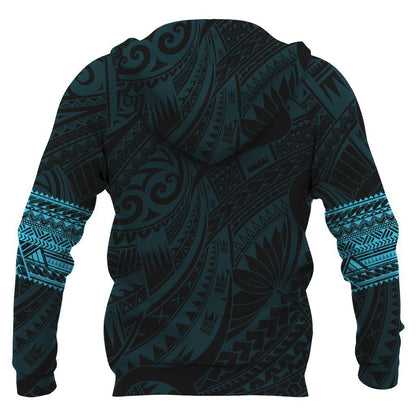 Polynesian Hoodie Tattoo Style Blue NVD1331 - Amaze Style™-Apparel