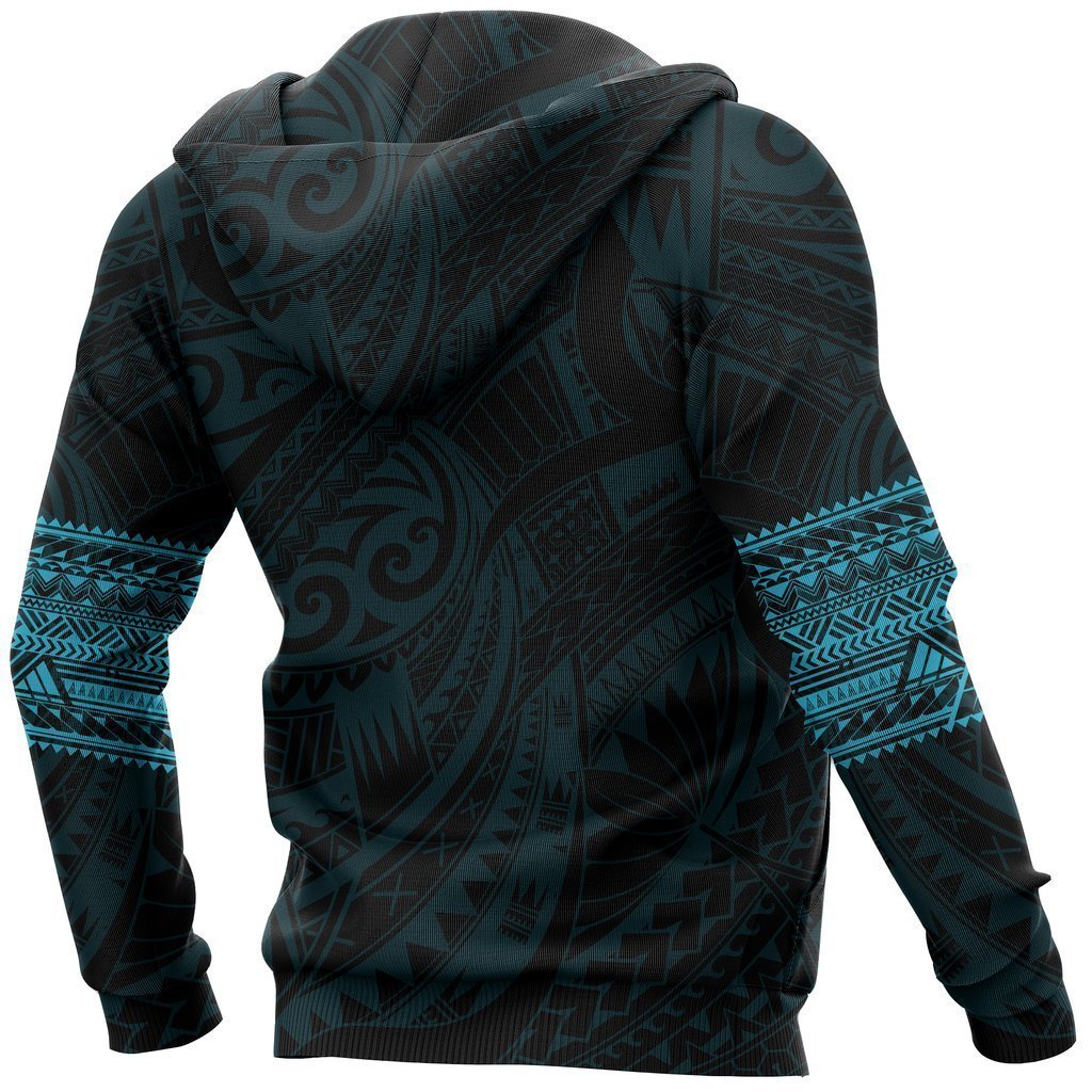 Polynesian Hoodie Tattoo Style Blue NVD1331 - Amaze Style™-Apparel