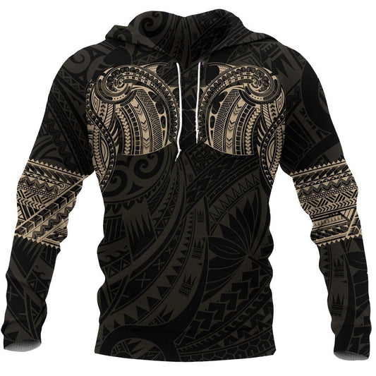 Polynesian Hoodie Tattoo Style Gold NVD1332 - Amaze Style™-Apparel