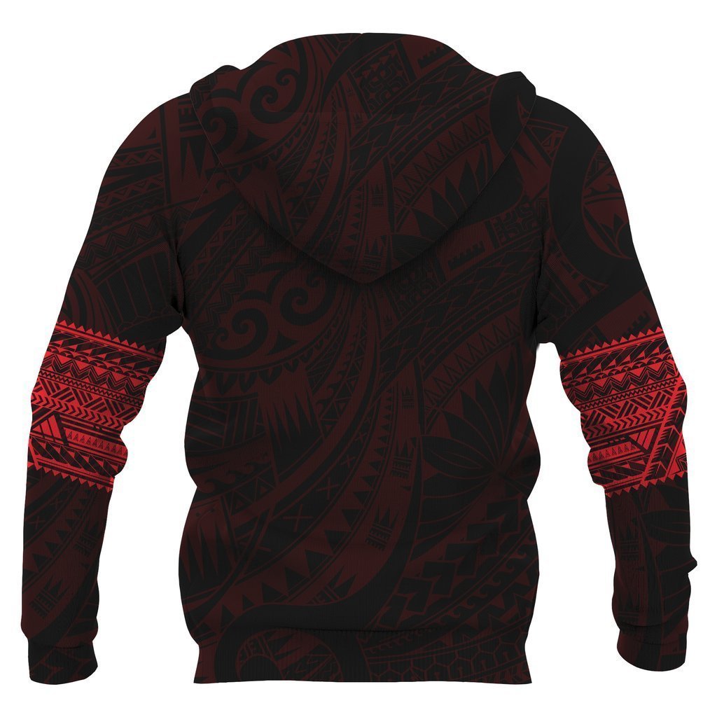 Polynesian Hoodie Tattoo Style Red NVD1334 - Amaze Style™-Apparel