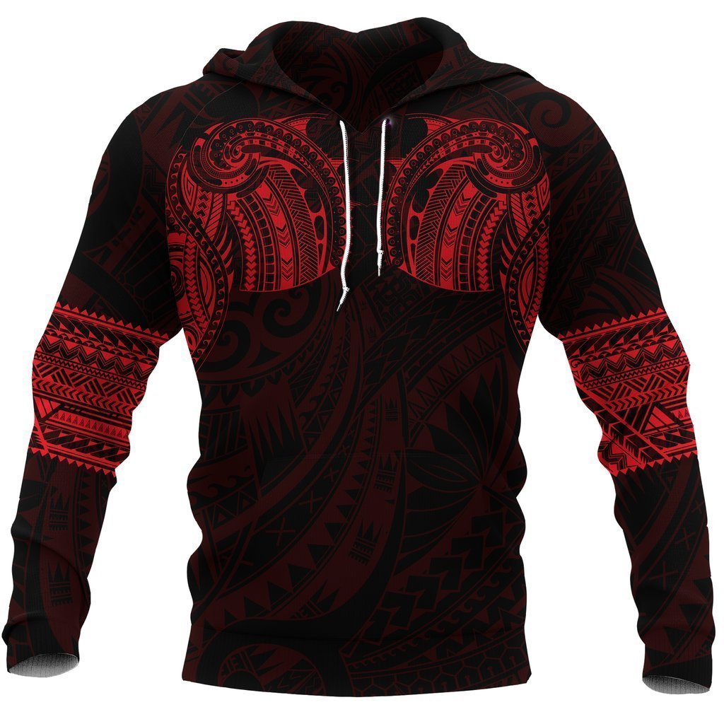 Polynesian Hoodie Tattoo Style Red NVD1334 - Amaze Style™-Apparel
