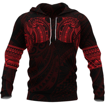 Polynesian Hoodie Tattoo Style Red NVD1334 - Amaze Style™-Apparel