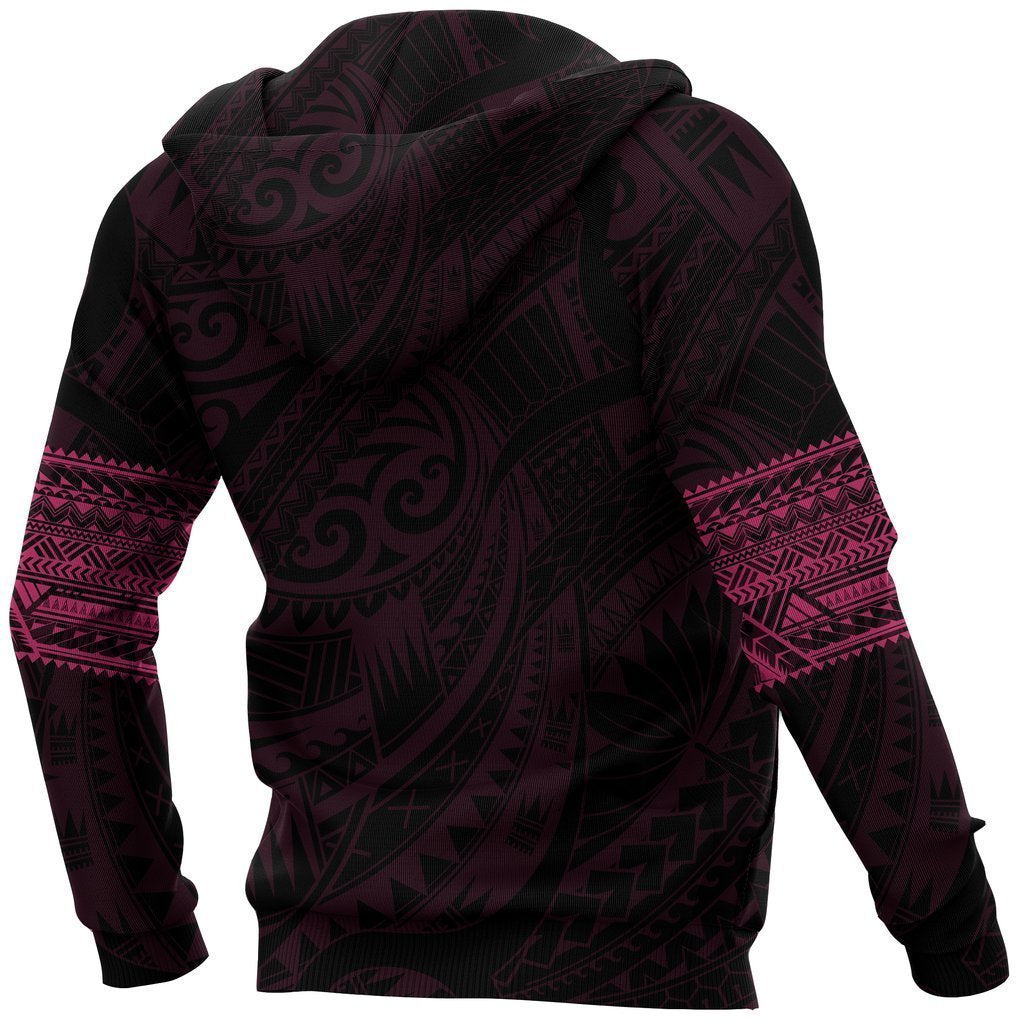 Polynesian Hoodie Tattoo Style Pink NVD1335 - Amaze Style™-Apparel