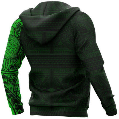 Polynesian Tribal Lizard Tattoo on Chest Green Hoodie NVD1347 - Amaze Style™-Apparel