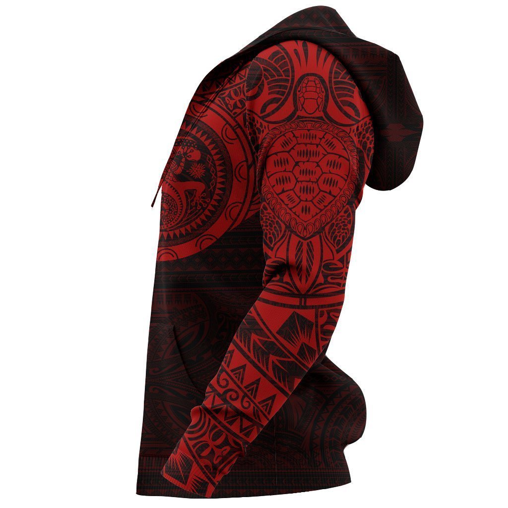 Polynesian Tribal Lizard Tattoo on Chest Red Hoodie NVD1350 - Amaze Style™-Apparel