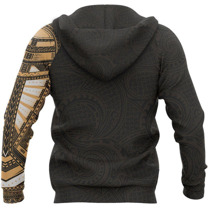 Polynesian Turtle Tribal Tattoo Style Golden Hoodie NVD1352 - Amaze Style™-Apparel