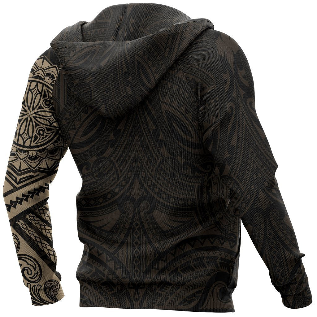Polynesian Native Golden Flowers Tattoo Style Hoodie NVD1354 - Amaze Style™-Apparel