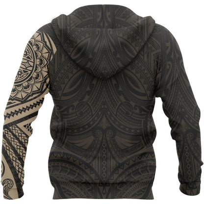 Polynesian Native Golden Flowers Tattoo Style Hoodie NVD1354 - Amaze Style™-Apparel