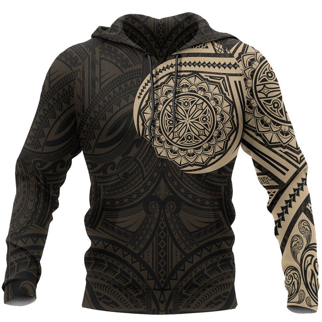 Polynesian Native Golden Flowers Tattoo Style Hoodie NVD1354 - Amaze Style™-Apparel
