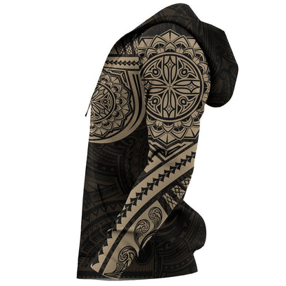 Polynesian Native Golden Flowers Tattoo Style Hoodie NVD1354 - Amaze Style™-Apparel