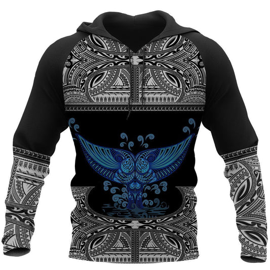 Polynesian Tattoo Hoodie Whale Tail NVD1359 - Amaze Style™-Apparel