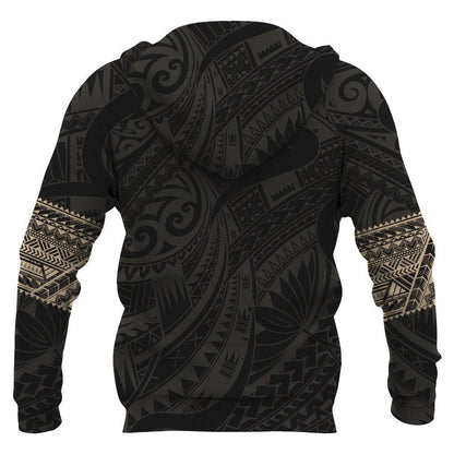 Polynesian Hoodie Tattoo Style Gold NVD1360 - Amaze Style™-Apparel