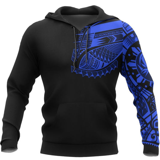 Polynesian Chest Tattoo - Special Hoodie Blue NVD1361 - Amaze Style™-Apparel