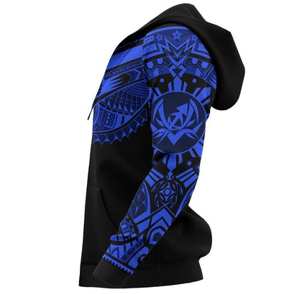 Polynesian Chest Tattoo - Special Hoodie Blue NVD1361 - Amaze Style™-Apparel