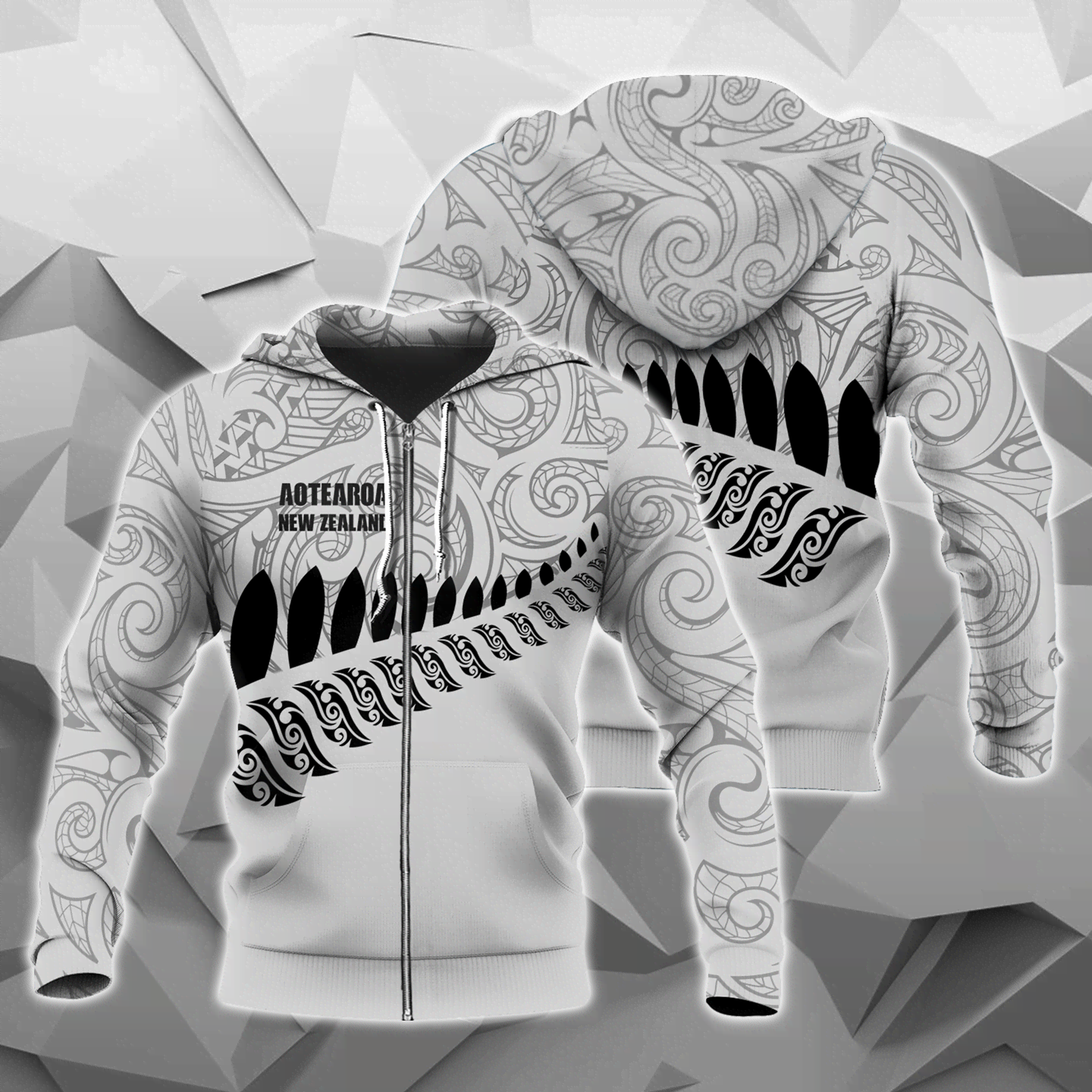 New Zealand Aotearoa Pullover Hoodie White Ver HC1003 - Amaze Style™-Apparel